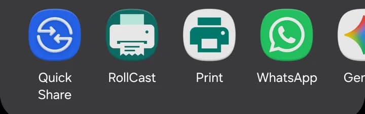 RollCast in the Share menu.